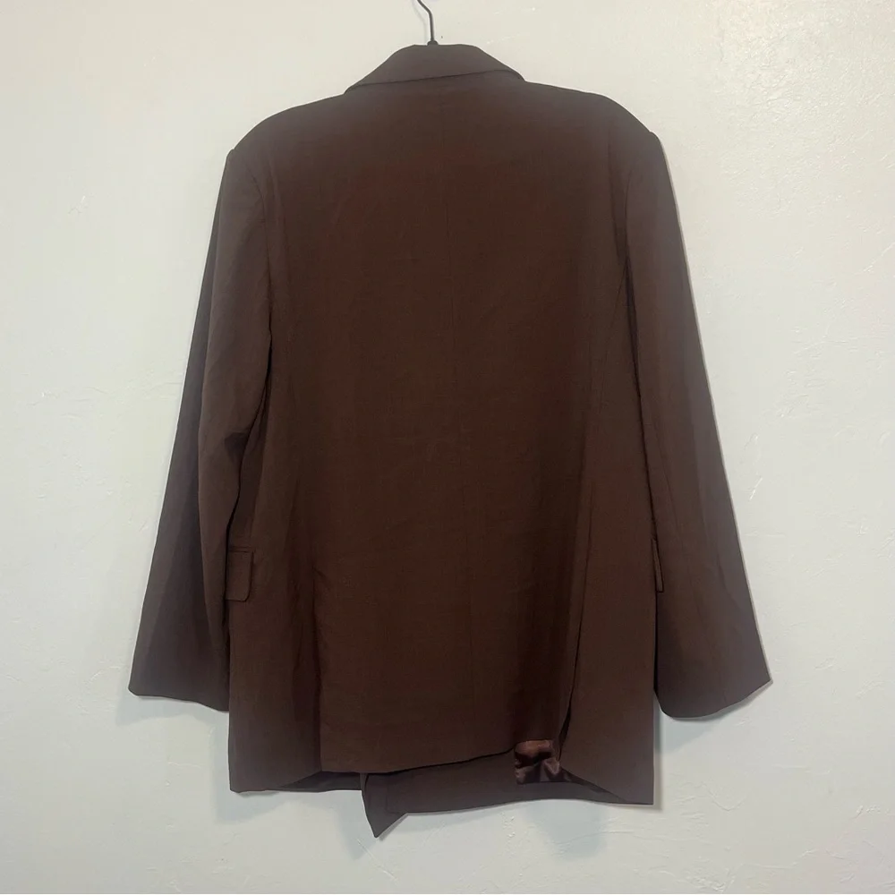 Bardot Oversized Double Breasted Blazer NWOT Chocolate Brown Medium - Picture 8 of 12